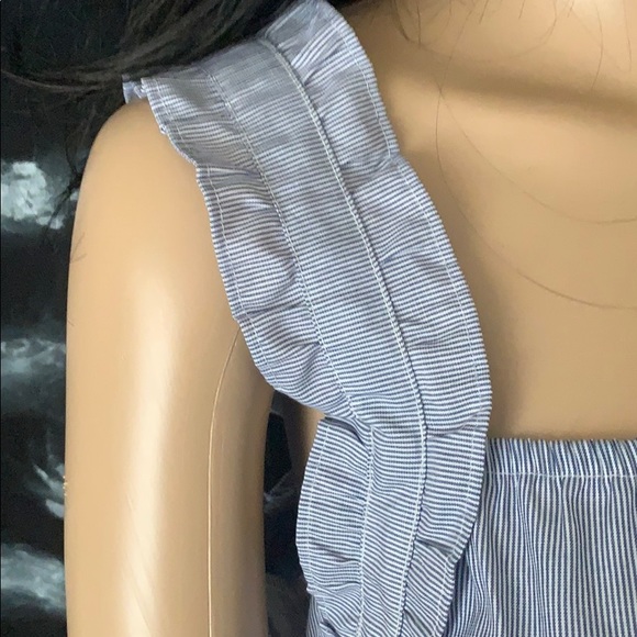 H&M Blue Stripe Gold Polka Dot Ruffled Tank - Picture 5 of 10